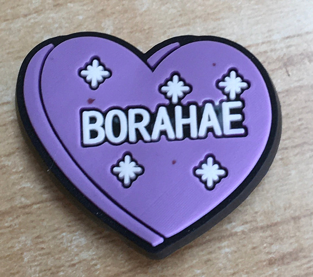 Borahae Heart Rubber Shoe Charms