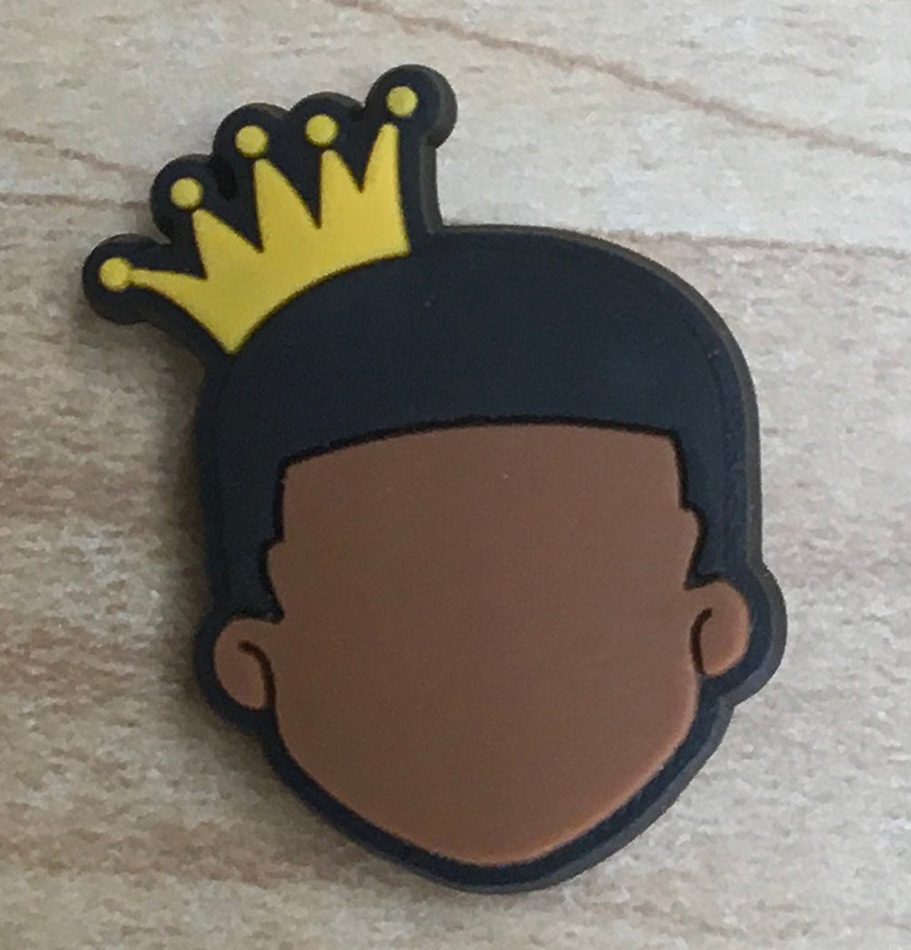 Boy With Crown Rubber Shoe Charms