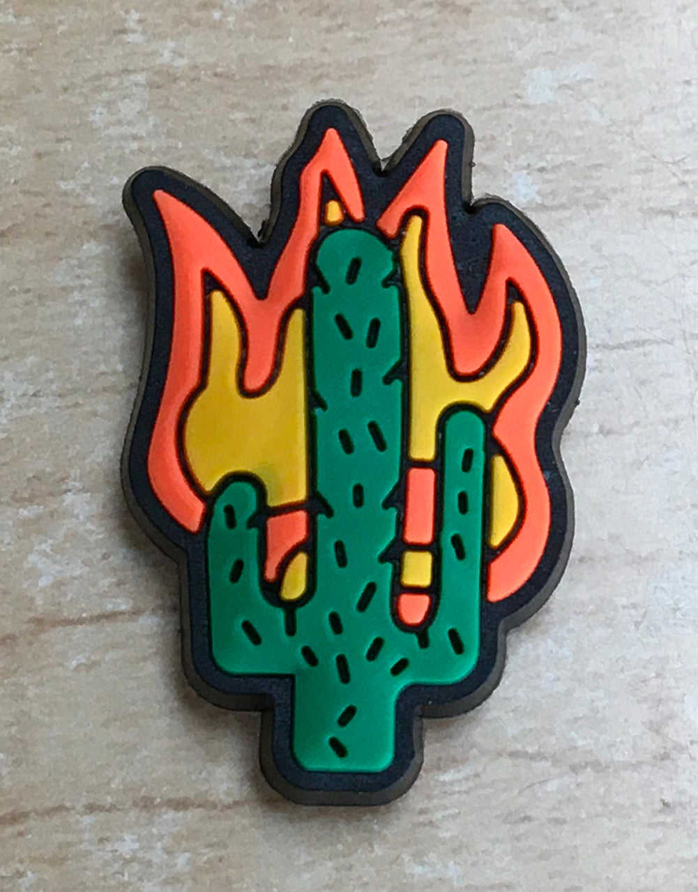 Fire Cactus Rubber Shoe Charms