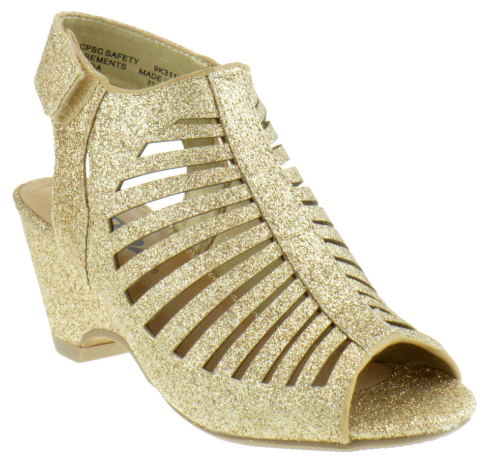 Shake-IIH Girls Peep Toe Wedge Sandal