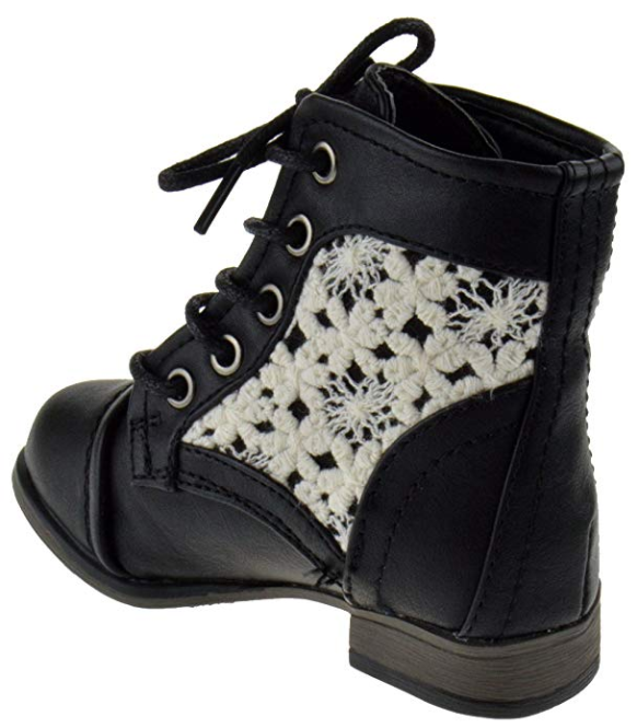 Chapter 30 KA Baby Girls Floral Lace Combat Boots