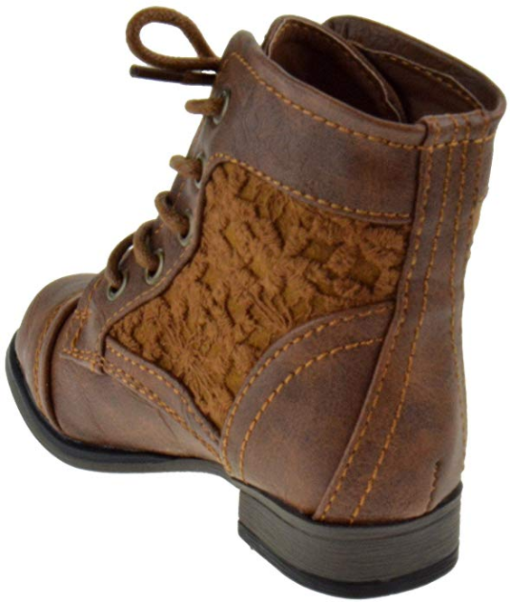 Chapter 30 KA Baby Girls Floral Lace Combat Boots