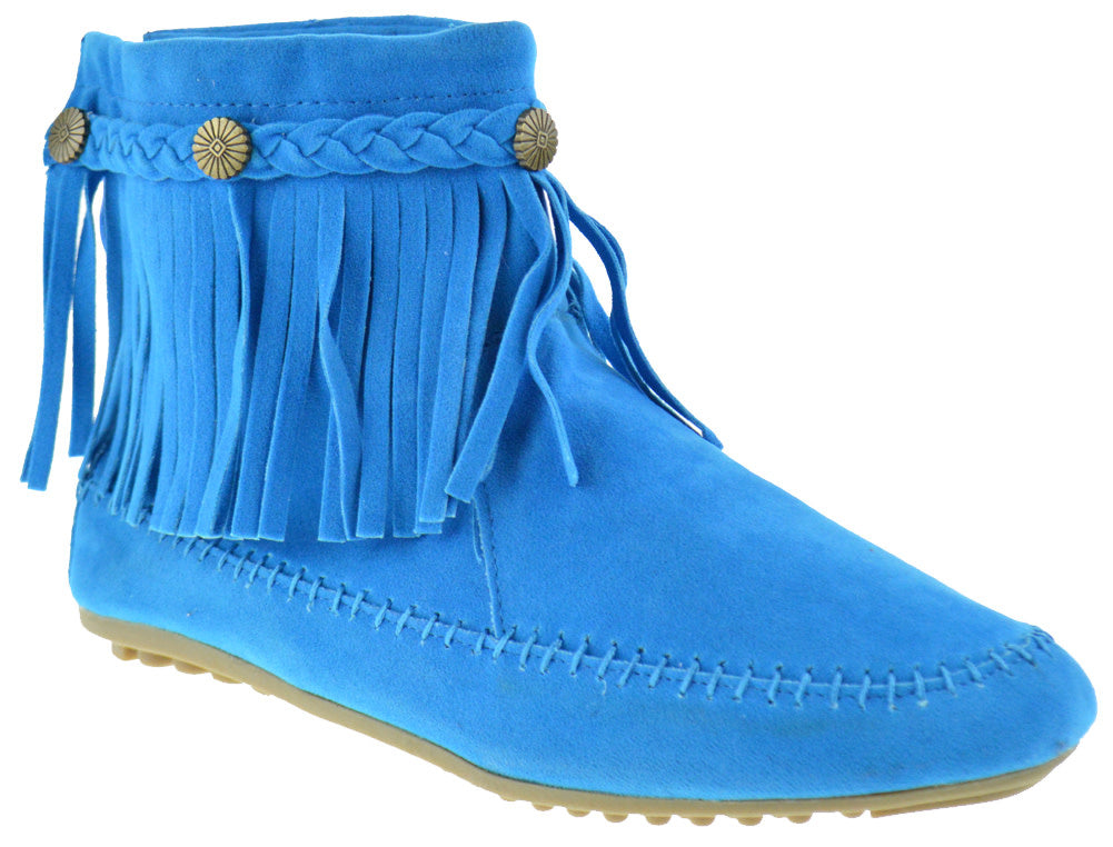 Cherokee 01 Womens Ankle Fringe Boots