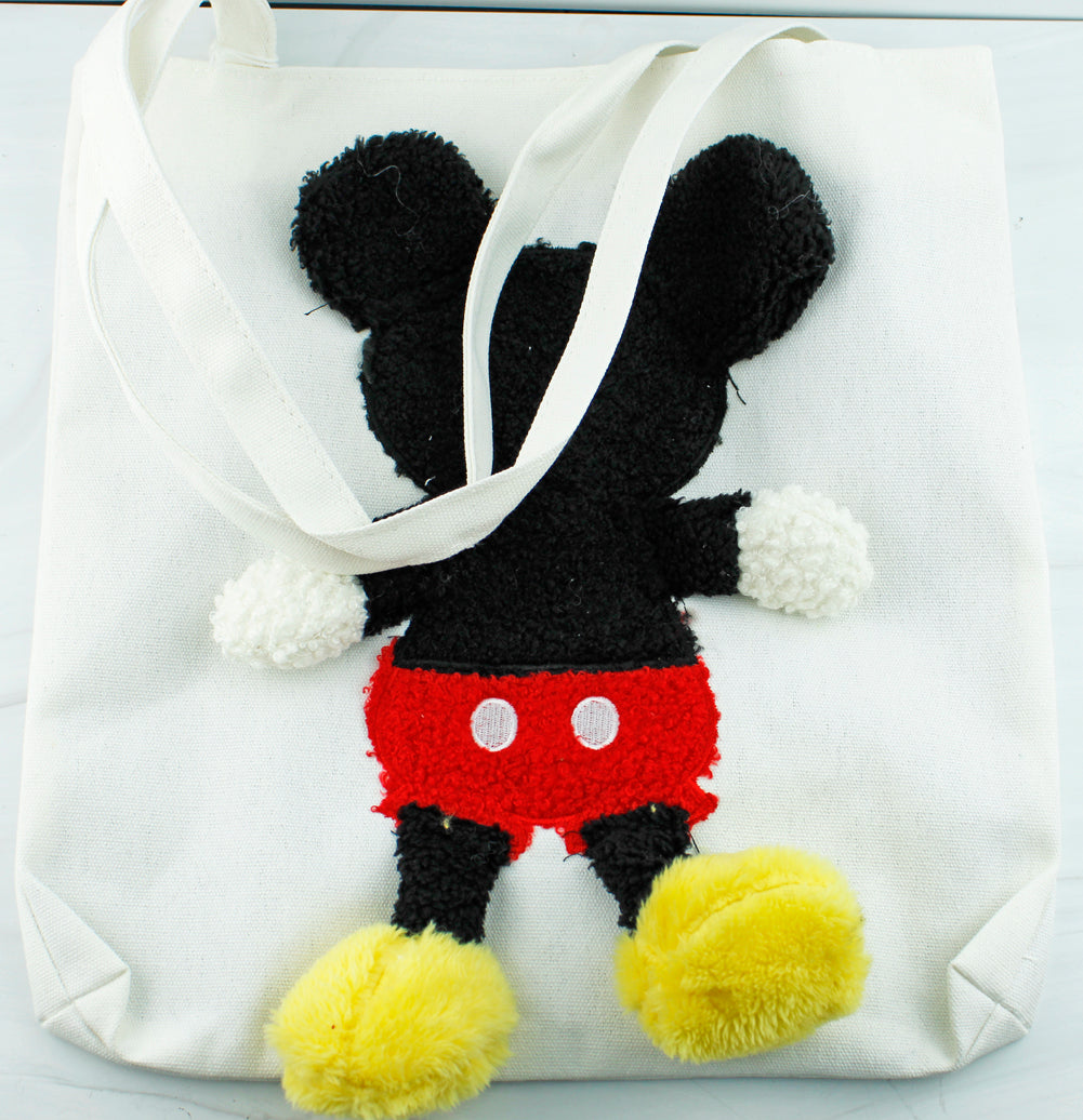 Cute Fuzzy Mickey Cartoon Tote Bag