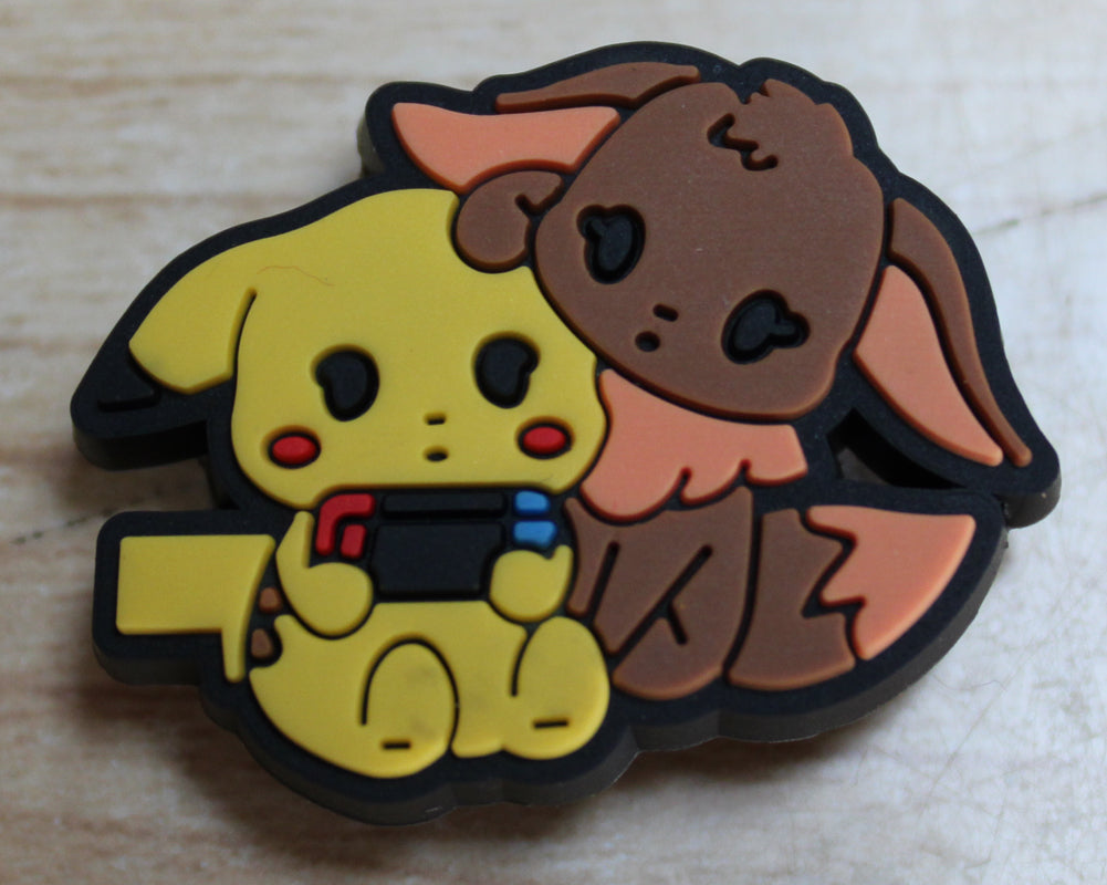 Eevee and Pikachu Rubber Shoe Charms