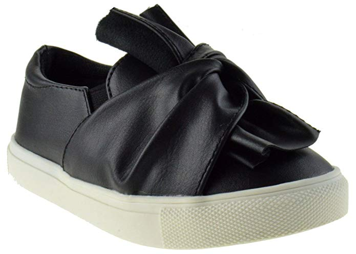 Desire 73k Girl&#39;s Bow Loafer Slip On Shoes Black