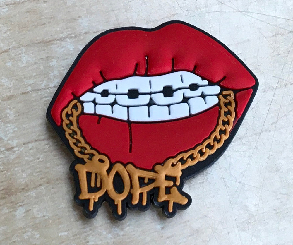 Dope Chain Lips Rubber Shoe Charms