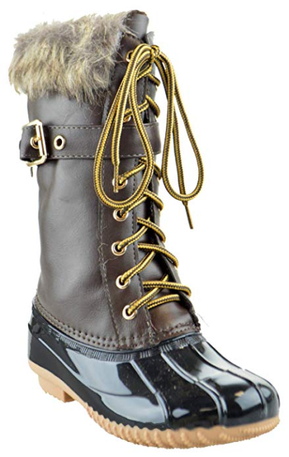 Duck 10K Little Girls Lace Up  Knee High Duck Boots