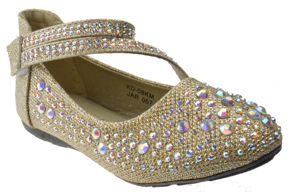 Kd 08 Km Little Girls Rhinestone Ballerina Flats