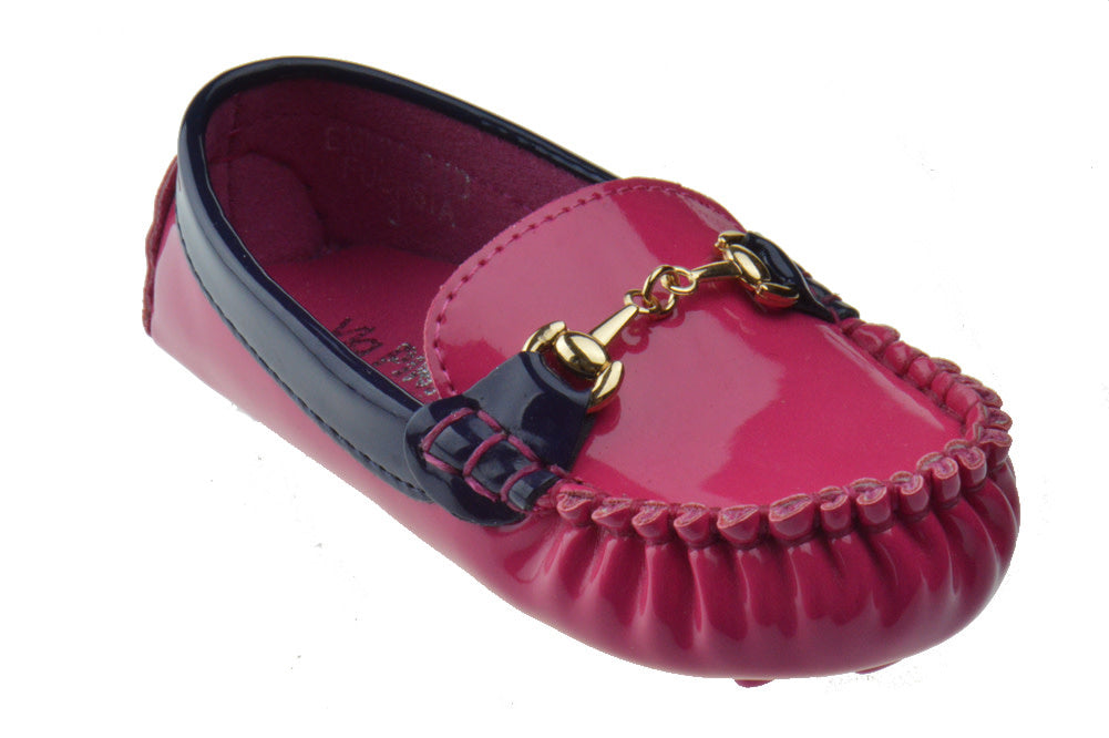 Emmy-04B Girl&#39;s Moccasin Slip On Flats