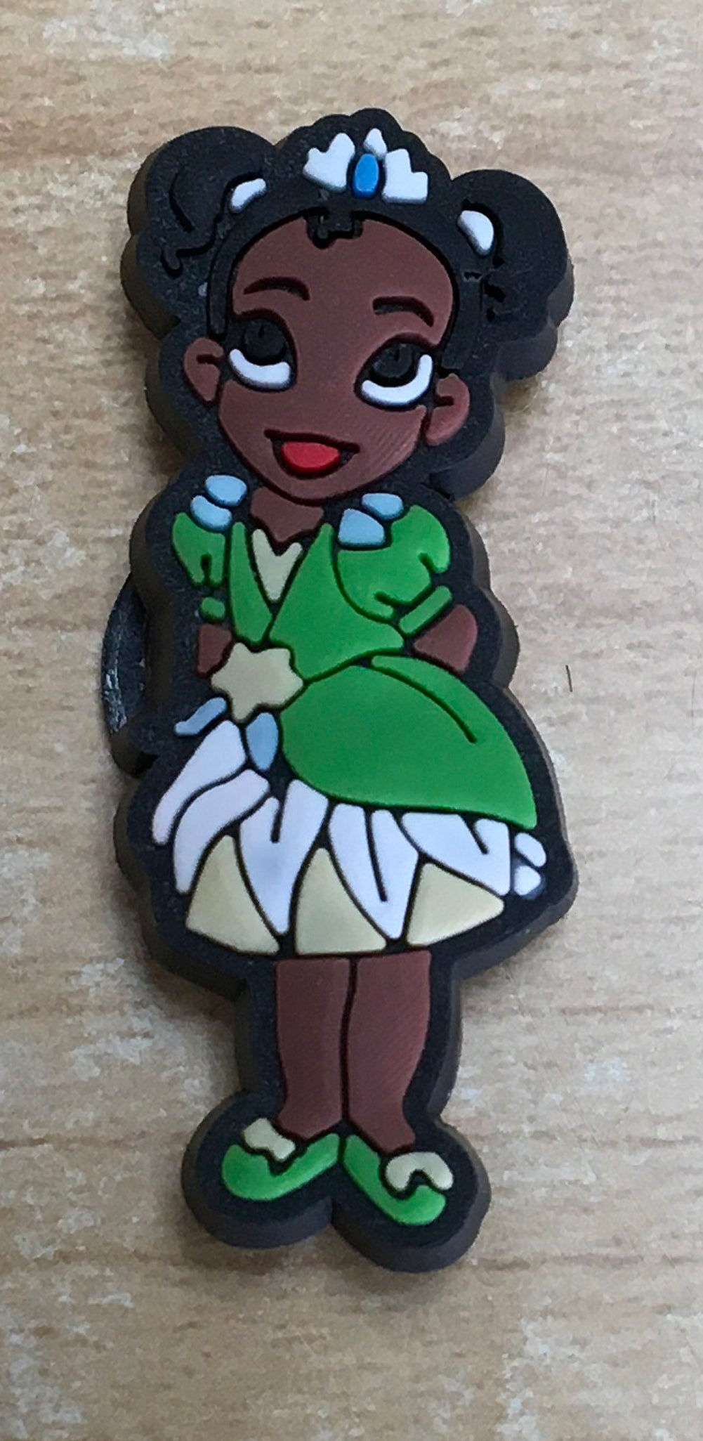 Young Princess Tiana Rubber Shoe Charms