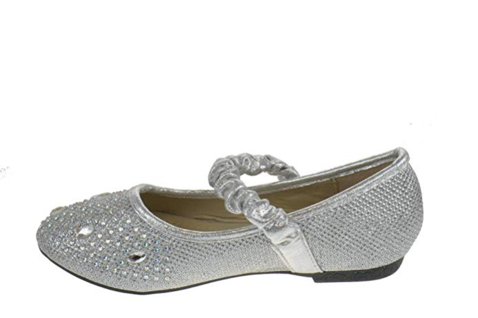 Fu 037 km  Little Girl&#39;s Rhinestone Ballet  Glitter Flats