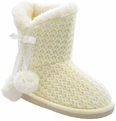 KB5145 Girl&#39;s Pull Up Knitted Shearling Boot
