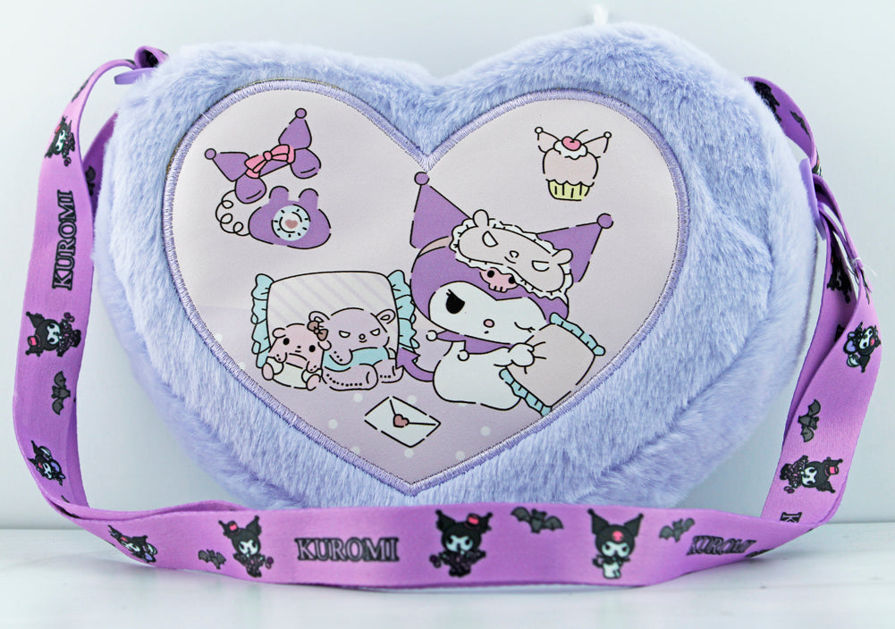 My Melody Fuzzy Heart Shaped Crossbody Bag