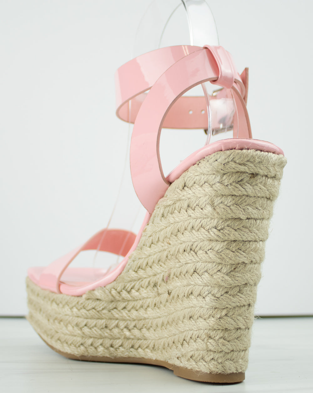 Prefer 01 Women&#39;s Patent Square Toe Wedge Espadrille Sandals