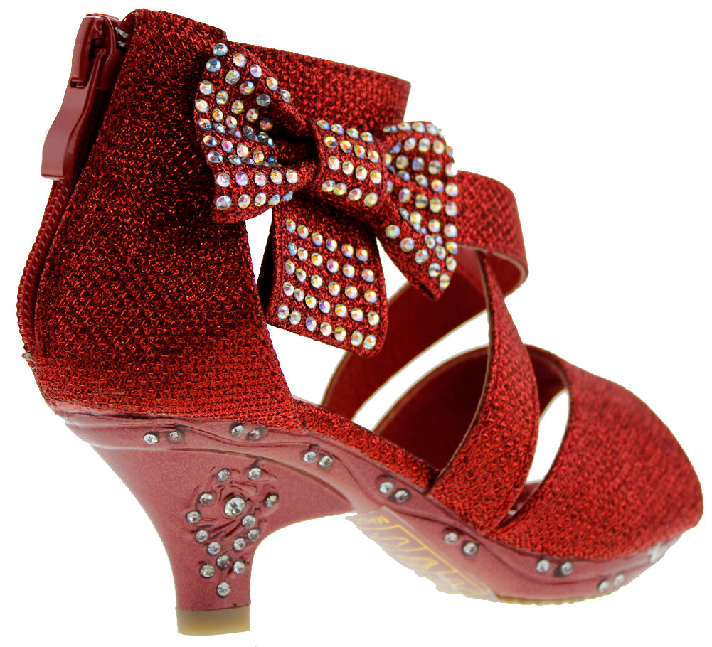 Bella Marie Truly-8 Fashion Rhinestones Kids Peep Toe Slip on Girls Kitten Heels  Sandals Dress Shoes - Walmart.com