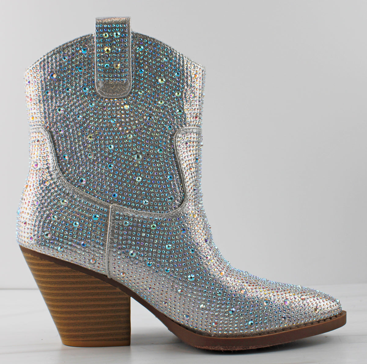 River 01 Women&#39;s Pointed Toe Rhinestone Embellished Cowboy Boots