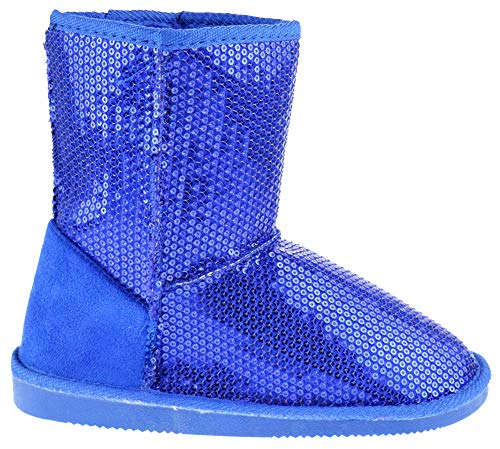 Pom-016KM Girls Sequin Slip On Shearling Boots