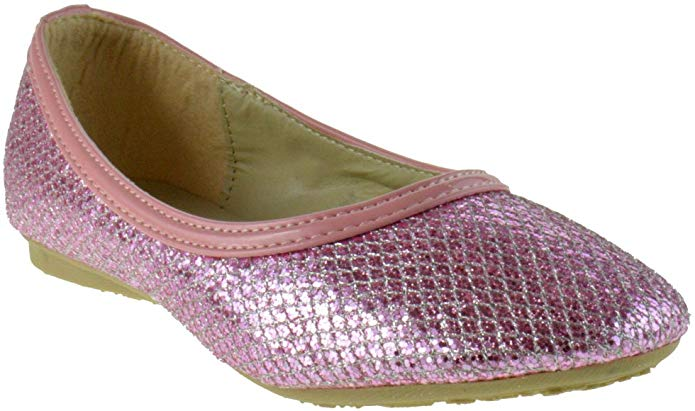 Glitter 02 Little Girl&#39;s Glittery Ballet Flats