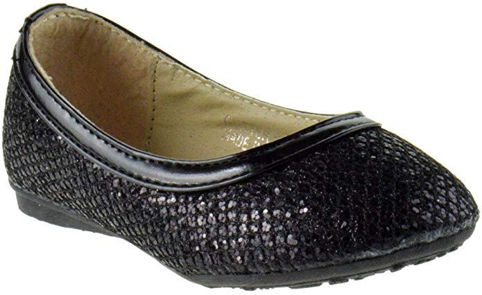 Glitter 02 Little Girl&#39;s Glittery Ballet Flats