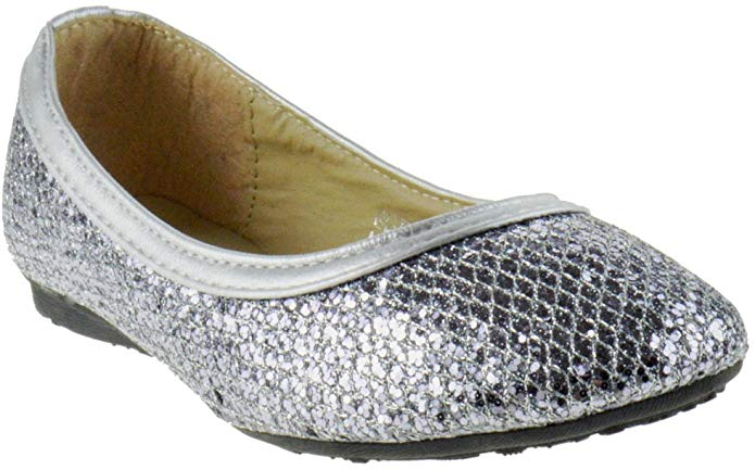 Glitter 02 Little Girl&#39;s Glittery Ballet Flats