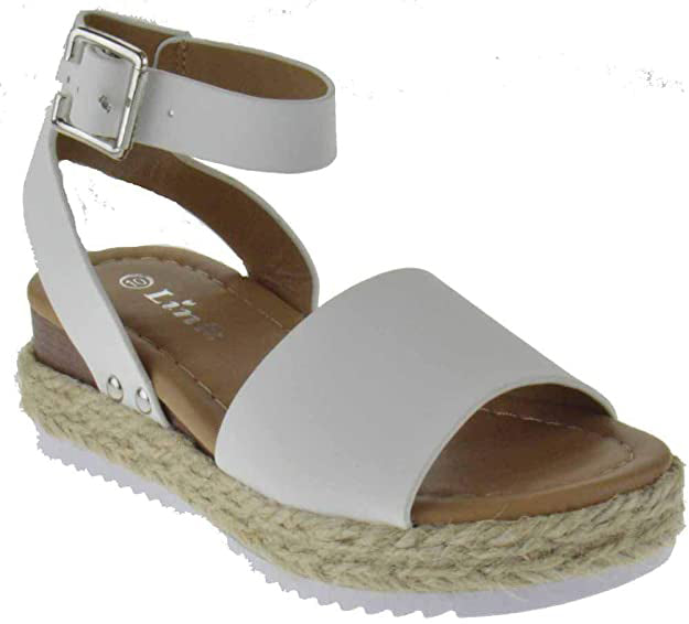 Sensational-1K Strappy Little Girl&#39;s Platform Espadrille Sandals