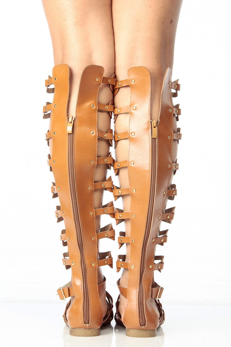 Wine Strappy Caged Knee High Gladiator boots Stiletto Heel Pumps Sandals  G30 | eBay