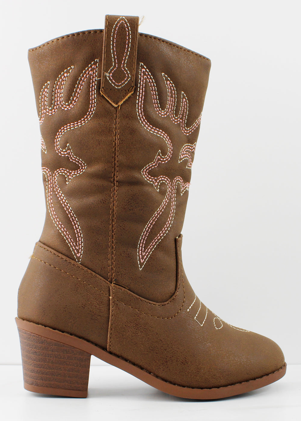 Western 18K Little Girl&#39;s Knee High Heeled Cowboy Boots