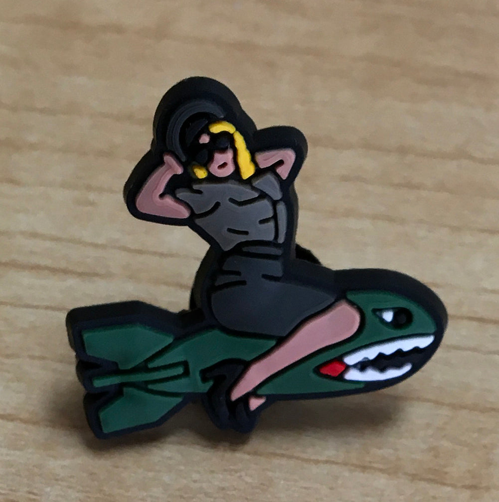 Woman on Torpedo Rubber Shoe Charms